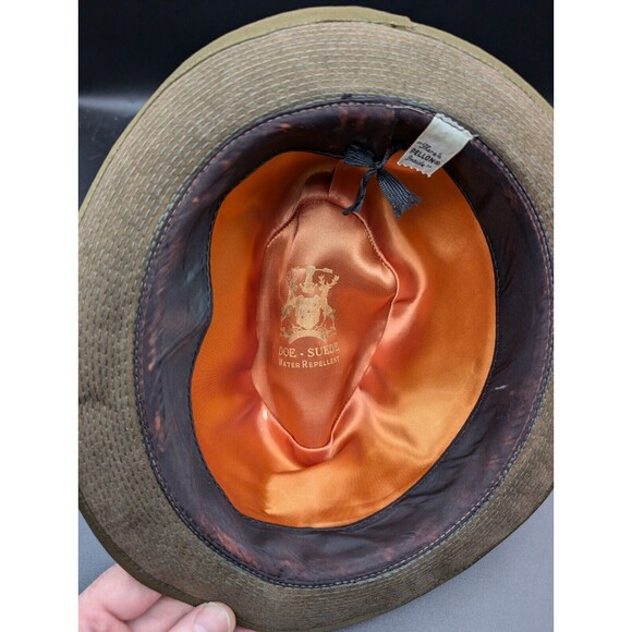 Vintage Fedora Hat Doe Suede "There's Pellon Inside" Brown Men's One Size RARE - Picture 5 of 6